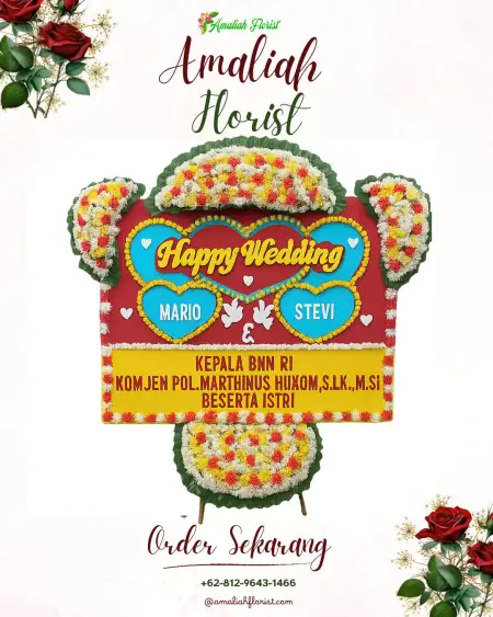 Papan Bunga Pernikahan Mawar